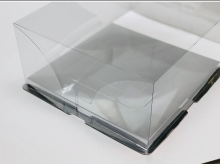 Коробка для торта с прозрачным верхом (толщ.пласт. 0,3 мм) 30/30/16 цвет серебро